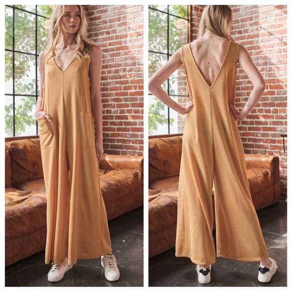ShopEvelynne Pants - V-neck Jumpsuit With Front Pockets
